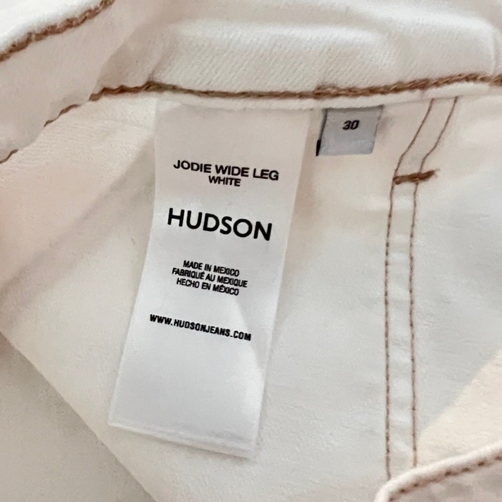 Hudson Jodie Wide Leg White Crop Jeans Jean Denim 30 - Picture 9 of 10